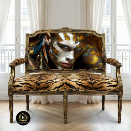 Prähistorische Stammeskrieger Golden Earth bemalt Seidenpapier