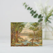 Prähistorische Szene Antike Print Postkarte (Stehend Vorderseite)