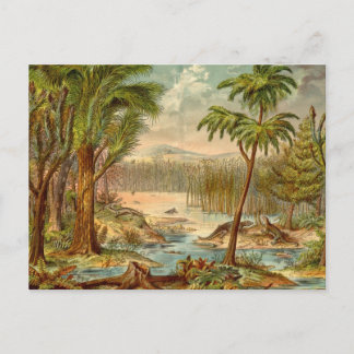 Prähistorische Szene Antike Print Postkarte