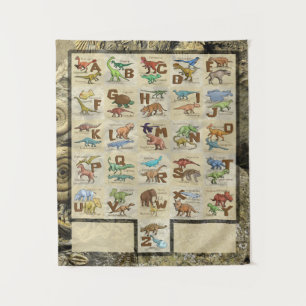 Prähistorische Tiere - Dinosaurier, Säugetiere, Fi Wandteppich