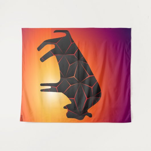 Prähistorische Tiere Fiery Bison Wandteppich (Vorderseite (Horizontal))