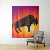 Prähistorische Tiere Fiery Bison Wandteppich (Beispiel)