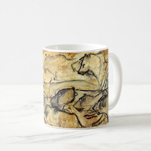 Prähistorische Tiere Lascaux Kaffeetasse (VorderseiteRechts)