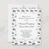 Prähistorische Tiere - wolliges Mammut und Einladung (Rückseite)