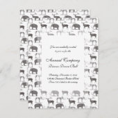 Prähistorische Tiere - wolliges Mammut und Einladung (Vorne/Hinten)