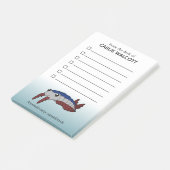 Prähistorische tierische Anomalocarine mit Checkli Post-it Klebezettel (angewinkelt)