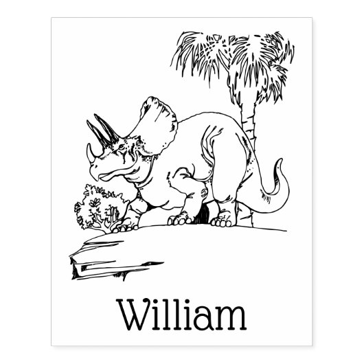 Prähistorische Triceratops Dinosauriername Gummistempel (Prägung)