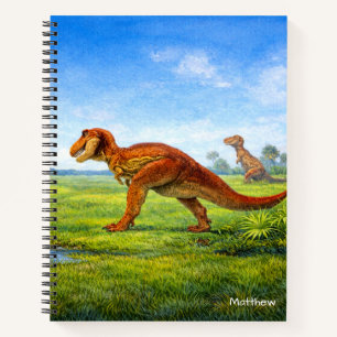 Prähistorische Tyrannosaurus- und Triceratops-Dino Notizblock