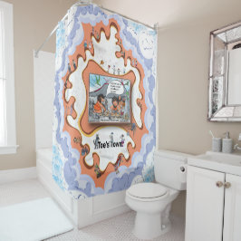 Prähistorische Witzbolde | Satirischer Humor Duschvorhang