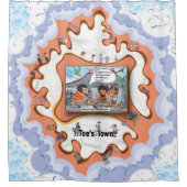 Prähistorische Witzbolde | Satirischer Humor Duschvorhang (Vorderseite)