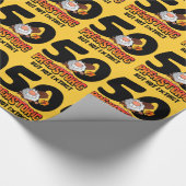 Prähistorischer 50. Geburtstag Geschenkpapier (Ecke)