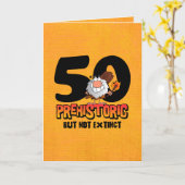 Prähistorischer 50. Geburtstag Karte (Gelbe Blume)