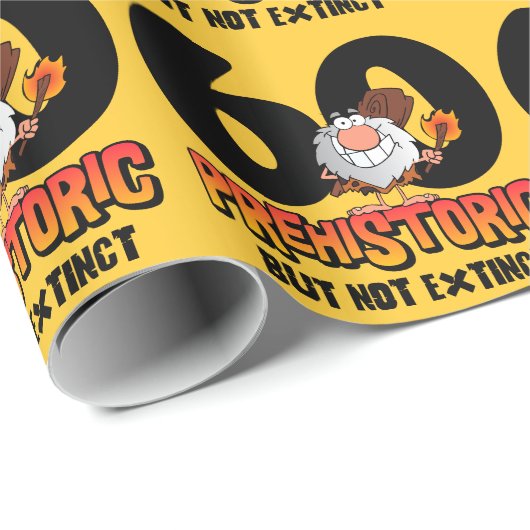 Prähistorischer 60. Geburtstag Geschenkpapier (Rolleneckpunkt)