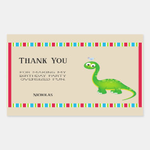 Prähistorischer Dinosaurier danken Ihnen Rechteckiger Aufkleber