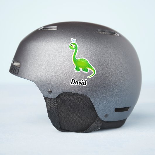 Prähistorischer Dinosaurier mit Namen Aufkleber (Helmseite)