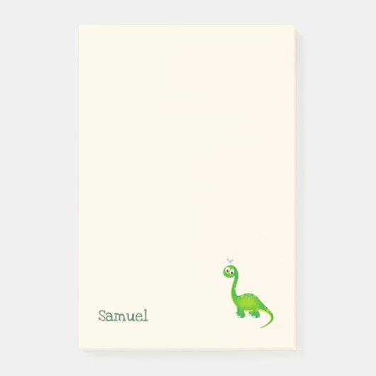 Prähistorischer Dinosaurier mit Namen Post-it Klebezettel (Vorderseite)