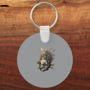 Prähistorischer Fisch-Schädel-Grunge-Dunkle Kunst Schlüsselanhänger