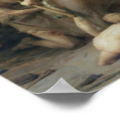 Prähistorischer Mann Jagd Bären, 1832 Poster (Ecke)