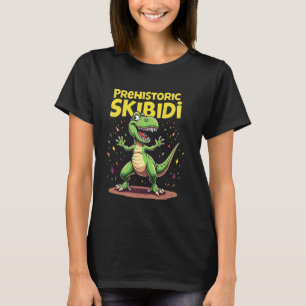 Prähistorischer Skibidi T-Rex Lustiger Dinosaurier T-Shirt