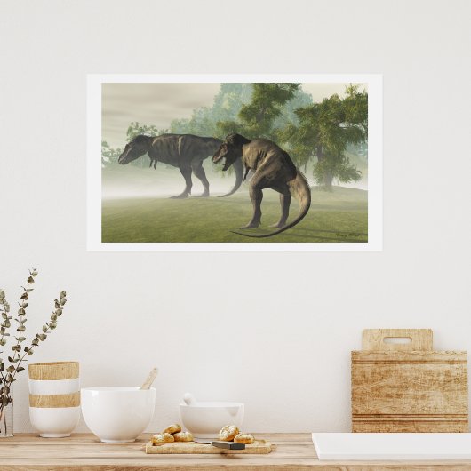 PRÄHISTORISCHER T-REX-DRUCKER POSTER (Küche)