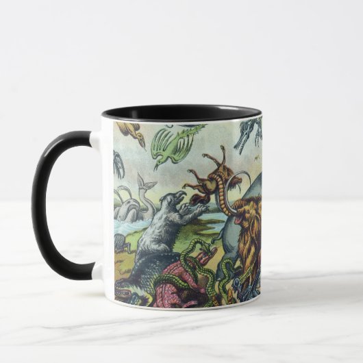 Prähistorischer Tier-Antiken-Druck Tasse (Links)