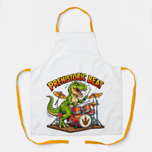 Prähistorisches Beat-Rocking-T-Rex-Drummer-Design Schürze