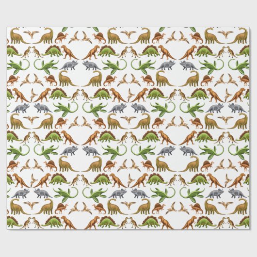 Prähistorisches Dinosaurier Paleo Packpapier (Flach)