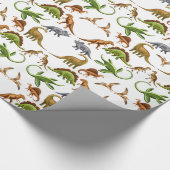 Prähistorisches Dinosaurier Paleo Packpapier (Ecke)