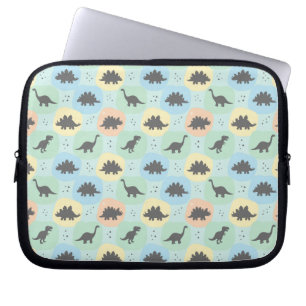Prähistorisches Dinosaurier-Silhouette nahtloses M Laptopschutzhülle