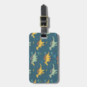 Prähistorisches Muster für Rex-Dinosaurier Gepäckanhänger (Vorderseite vertikal)