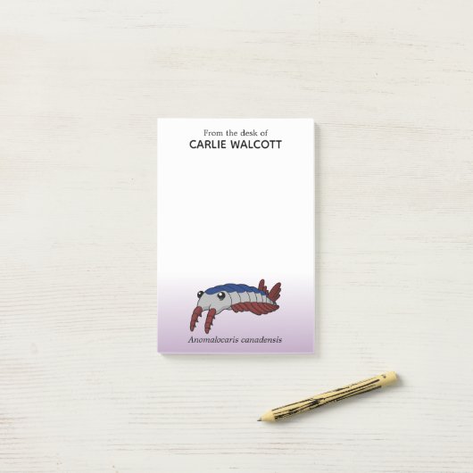 Prähistorisches Tier Anomalocaris Post-it Klebezettel (Auf Schreibtisch)