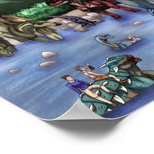 Prähistorisches Wasserloch Poster (Ecke)