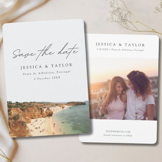 Praia de Albufeira Portugal Foto Save the Date Einladung