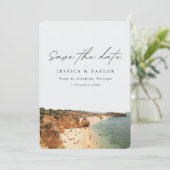 Praia de Albufeira Portugal Foto Save the Date Einladung (Stehend Vorderseite)