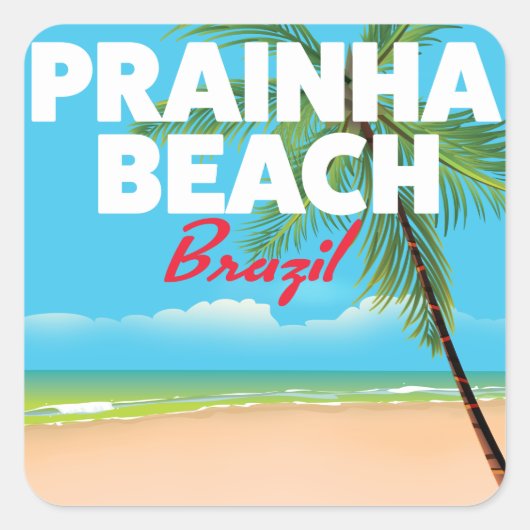 Prainha Beach Brasilien Quadratischer Aufkleber (Vorderseite)