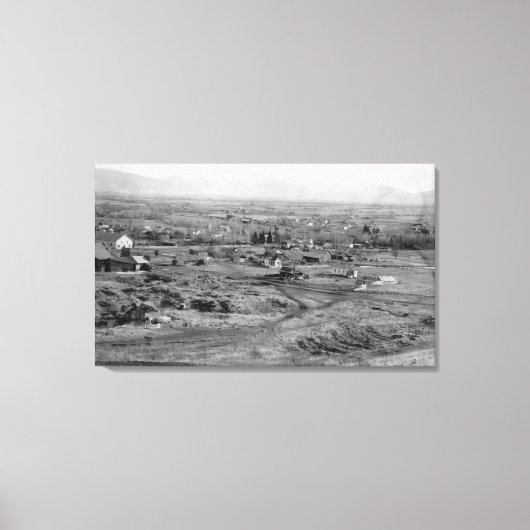 Prairie City, Oregon Birds Eye Town View Leinwanddruck (Vorderseite)