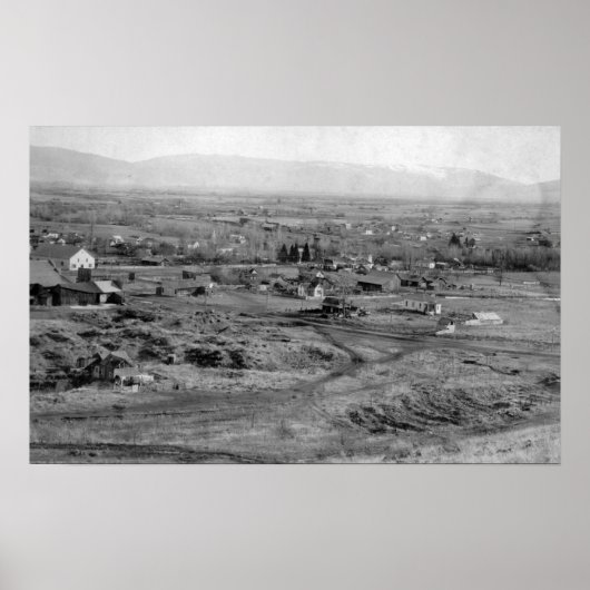 Prairie City, Oregon Birds Eye Town View Poster (Vorne)