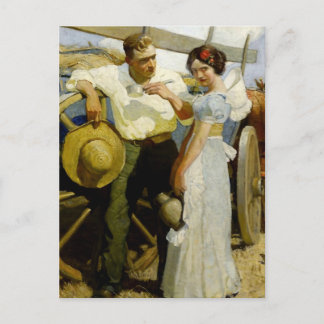 "Prairie Couple and Wagon" von NC Wyeth Postkarte
