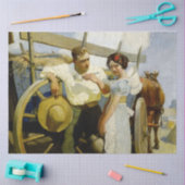 "Prairie Couple and Wagon" von NC Wyeth Seidenpapier (Basteln)