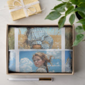 Prairie Cowgirl Collage Decoupage Seidenpapier (Geschenk)