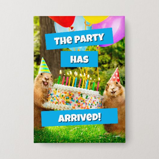 Prairie Dog Birthday Party Button (Vorderseite)