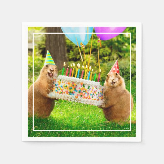 Prairie Dog Birthday Party Serviette (Vorderseite)