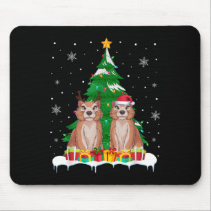 Prairie Dog Christmas Tree Lights Santa Reindeer X Mousepad