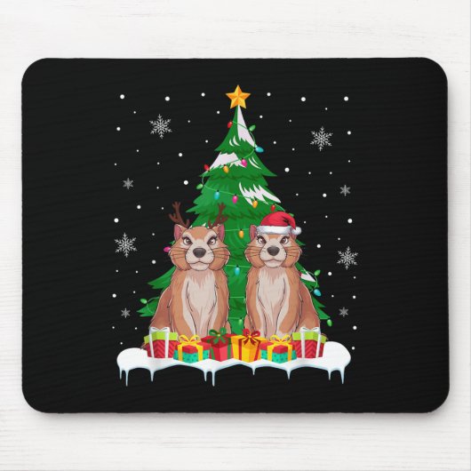 Prairie Dog Christmas Tree Lights Santa Reindeer X Mousepad (Vorne)