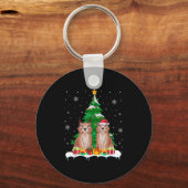 Prairie Dog Christmas Tree Lights Santa Reindeer X Schlüsselanhänger (Vorderseite)