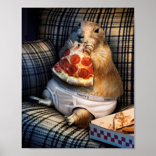 Prairie Dog Eating Pizza Poster (Vorne)