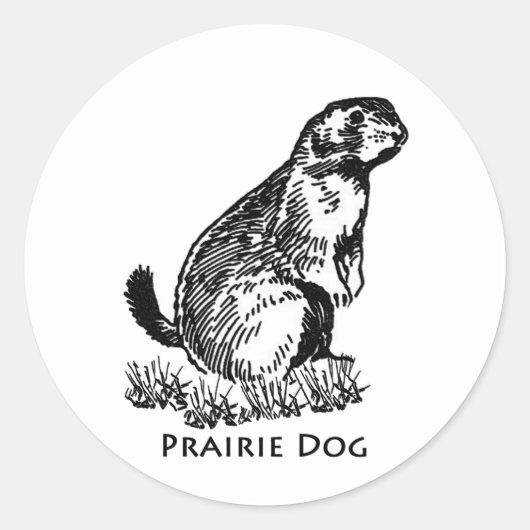Prairie-Dog-Logo (Line-Art) Runder Aufkleber (Vorderseite)
