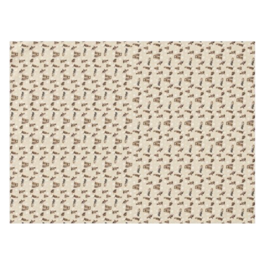 Prairie Dog Party Tablecloth (Creme) Tischdecke (Vorderseite (Horizontal))