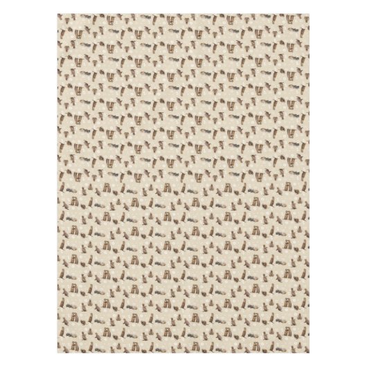 Prairie Dog Party Tablecloth (Creme) Tischdecke (Vorderseite)