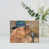 Prairie Dog singen Postkarte (Stehend Vorderseite)